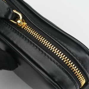 Vintage Miu Miu Logo belt Black leather bum bag/waist bag | stylenewstar