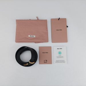Vintage Miu Miu Logo belt Black leather bum bag/waist bag | stylenewstar