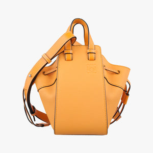 Pre-owned Loewe Hammock Drawstring Mini Orange Leather shoulderbag | stylenewstar