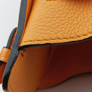 Pre-owned Loewe Hammock Drawstring Mini Orange Leather shoulderbag | stylenewstar