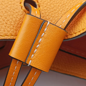 Pre-owned Loewe Hammock Drawstring Mini Orange Leather shoulderbag | stylenewstar