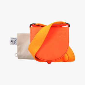 Pre-owned Loewe Heel Pouch mini Orange Leather shoulderbag | stylenewstar