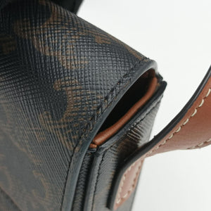 Pre-owned Celine Claude Triomphe Brown PVC coated canvas shoulderbag | stylenewstar