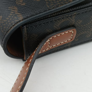 Pre-owned Celine Claude Triomphe Brown PVC coated canvas shoulderbag | stylenewstar