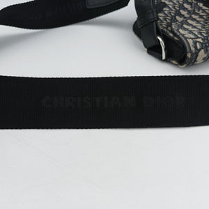 Pre-owned Christian Dior Saddle Pouch Navy×Black Jacquard×Leather bum bag/waist bag | stylenewstar