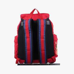 Pre-owned Gucci Techno Vintage Web L'Aveugle Par Amour Embroidered Red canvas 478327 backpack/rucksack | stylenewstar