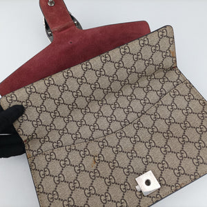 Pre-owned Gucci Dionysus beige×red×multi PVC coated canvas × suede 400249 shoulderbag | stylenewstar