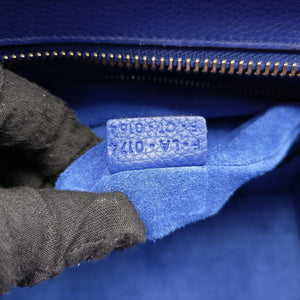 Pre-owned Celine Luggage Mini Shopper Blue leather handbag | stylenewstar