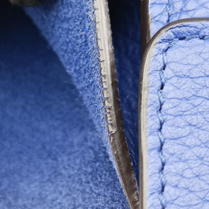 Pre-owned Celine Luggage Mini Shopper Blue leather handbag | stylenewstar