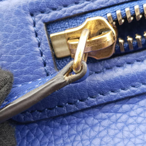 Pre-owned Celine Luggage Mini Shopper Blue leather handbag | stylenewstar