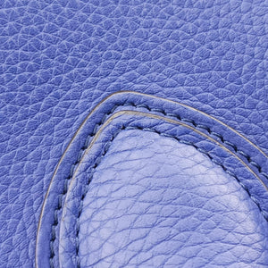 Pre-owned Celine Luggage Mini Shopper Blue leather handbag | stylenewstar