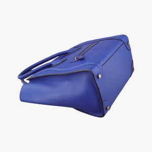 Pre-owned Celine Luggage Mini Shopper Blue leather handbag | stylenewstar