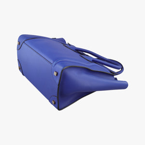 Pre-owned Celine Luggage Mini Shopper Blue leather handbag | stylenewstar