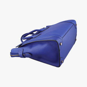 Pre-owned Celine Luggage Mini Shopper Blue leather handbag | stylenewstar