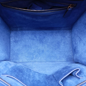 Pre-owned Celine Luggage Mini Shopper Blue leather handbag | stylenewstar