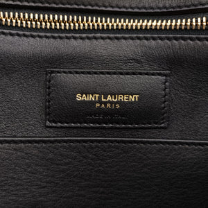 Pre-owned Yves Saint Laurent BABY CABAS Black Leather 394458 handbag | stylenewstar