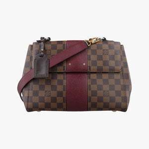Secondhand Louis Vuitton BOND STREET EBENE×bordeaux Damier Canvas aTaurillon leather N64416 shoulderbag | stylenewstar