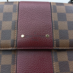 Secondhand Louis Vuitton BOND STREET EBENE×bordeaux Damier Canvas aTaurillon leather N64416 shoulderbag | stylenewstar