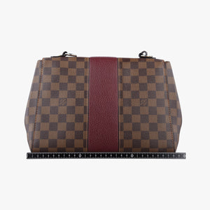 Secondhand Louis Vuitton BOND STREET EBENE×bordeaux Damier Canvas aTaurillon leather N64416 shoulderbag | stylenewstar