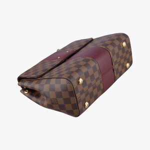 Secondhand Louis Vuitton BOND STREET EBENE×bordeaux Damier Canvas aTaurillon leather N64416 shoulderbag | stylenewstar
