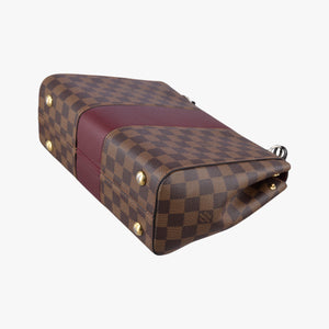 Secondhand Louis Vuitton BOND STREET EBENE×bordeaux Damier Canvas aTaurillon leather N64416 shoulderbag | stylenewstar