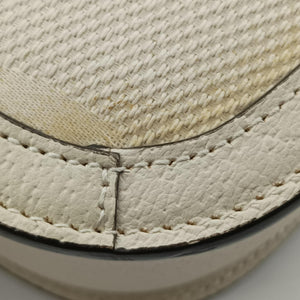Pre-owned Gucci New Bamboo White Leather×Canvas 675797 shoulderbag | stylenewstar