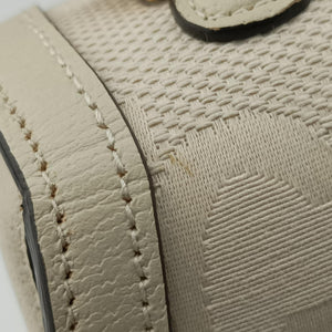 Pre-owned Gucci New Bamboo White Leather×Canvas 675797 shoulderbag | stylenewstar