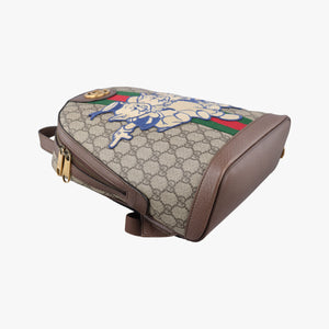 Pre-owned Gucci The Three Little Pigs Brown×Multicolour PVC coated canvas 552884 backpack/rucksack | stylenewstar