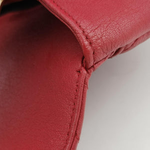 Pre-owned Yves Saint Laurent COLLEGE Red Leather 428056 shoulderbag | stylenewstar