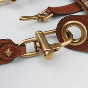 Pre-owned Gucci Piston Lock Jackie Hobo Brown canvas×leather 120885 handbag | stylenewstar
