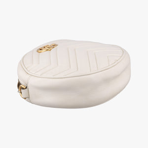 Pre-owned Gucci GG Marmont White Leather 550154 shoulderbag | stylenewstar