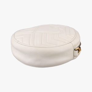 Pre-owned Gucci GG Marmont White Leather 550154 shoulderbag | stylenewstar