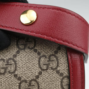 Pre-owned Gucci The Hacker Project Horsebit 1955 Beige × Brown × Red PVC coated canvas×Leather 602204 shoulderbag | stylenewstar