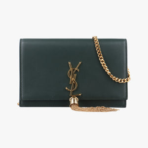 Pre-owned Yves Saint Laurent KATE Green Leather 452159 shoulderbag | stylenewstar