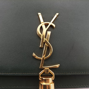 Pre-owned Yves Saint Laurent KATE Green Leather 452159 shoulderbag | stylenewstar