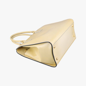 Pre-owned Prada Open tote Yellow SAFFIANO patent shoulderbag | stylenewstar