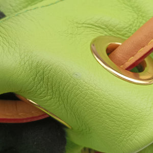 Pre-owned Louis Vuitton Monogram Cheche Gypsy PM Neon Green × Beige Monogram Jacquard Canvas × Calfskin M40361 shoulderbag | stylenewstar