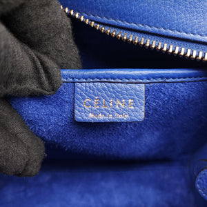 Pre-owned Celine Luggage Nano Shopper Blue Leather shoulderbag | stylenewstar