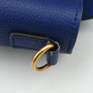 Pre-owned Celine Luggage Nano Shopper Blue Leather shoulderbag | stylenewstar