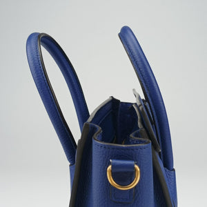 Pre-owned Celine Luggage Nano Shopper Blue Leather shoulderbag | stylenewstar