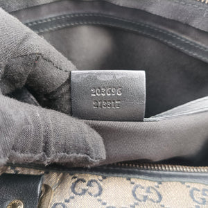 Pre-owned Gucci GG plus Spring Joy GG Supreme Grey PVC coated canvas×Leather 203696 shoulderbag | stylenewstar