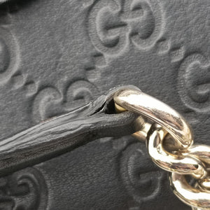 Pre-owned Gucci Emily Black Leather 295403 shoulderbag | stylenewstar
