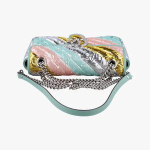 Pre-owned Gucci GG Marmont Multicolour Sequins 443497 shoulderbag | stylenewstar