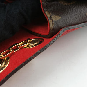 Vintage Louis Vuitton PALLAS Chain Brown×CERISE Monogram Canvas×calf leather M41201 shoulderbag | stylenewstar