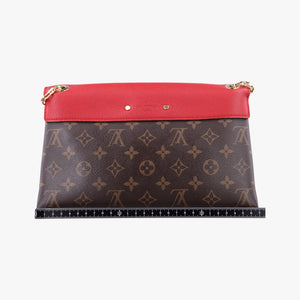 Vintage Louis Vuitton PALLAS Chain Brown×CERISE Monogram Canvas×calf leather M41201 shoulderbag | stylenewstar