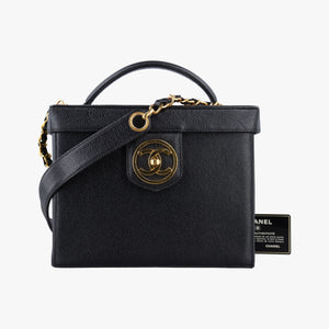 Vintage Chanel Cocomark Vanity Black Caviar skin A01999 shoulderbag | stylenewstar