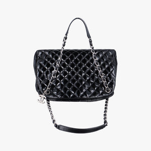 Pre-owned Chanel Mademoiselle Bowling Black Patent leather A50558 shoulderbag | stylenewstar