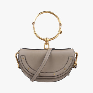 Pre-owned Chloe Nile Minaudiere Grey Leather shoulderbag | stylenewstar