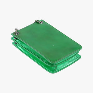 Pre-owned Chanel Cocomark phone holder Green Patent Leather A92304 shoulderbag | stylenewstar