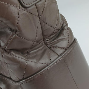 Pre-owned Chanel GABRIELLE Brown leather A93824 shoulderbag | stylenewstar